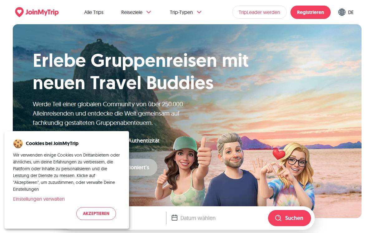 JoinMyTrip website preview