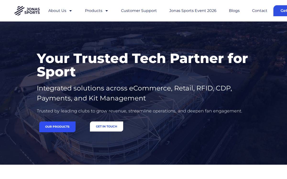 Jonassports website preview