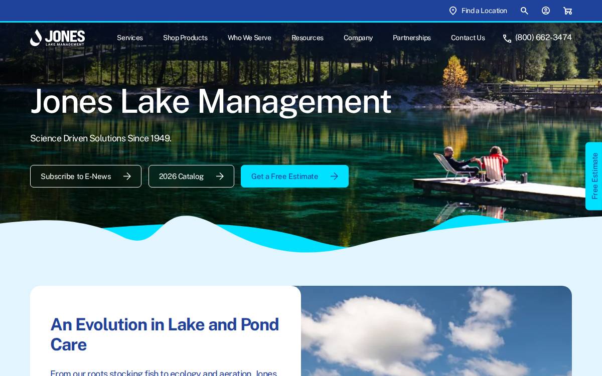 Joneslakemanagement website preview