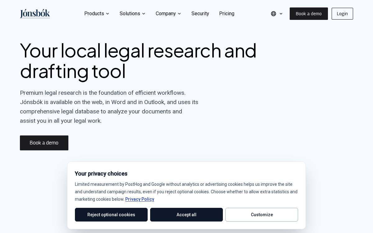 Jónsbók website preview