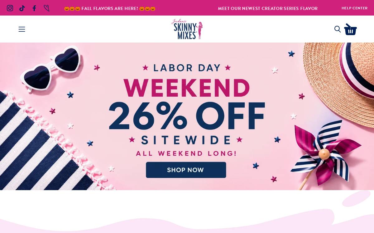 Jordan's Skinny Mixes (JSM) website preview