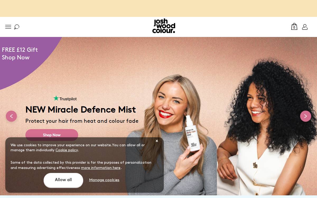 Josh Wood Colour website preview