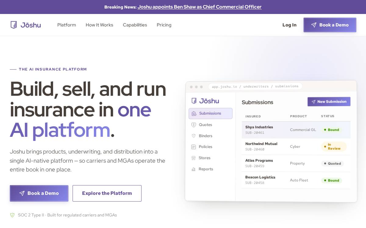 Joshu website preview