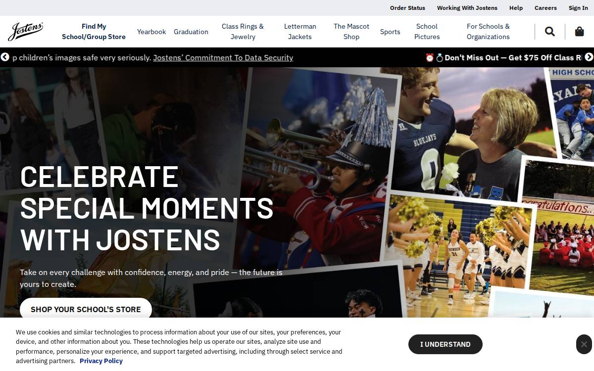 Jostens website preview