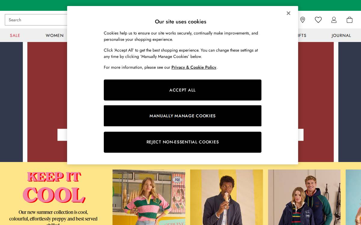 Joules website preview