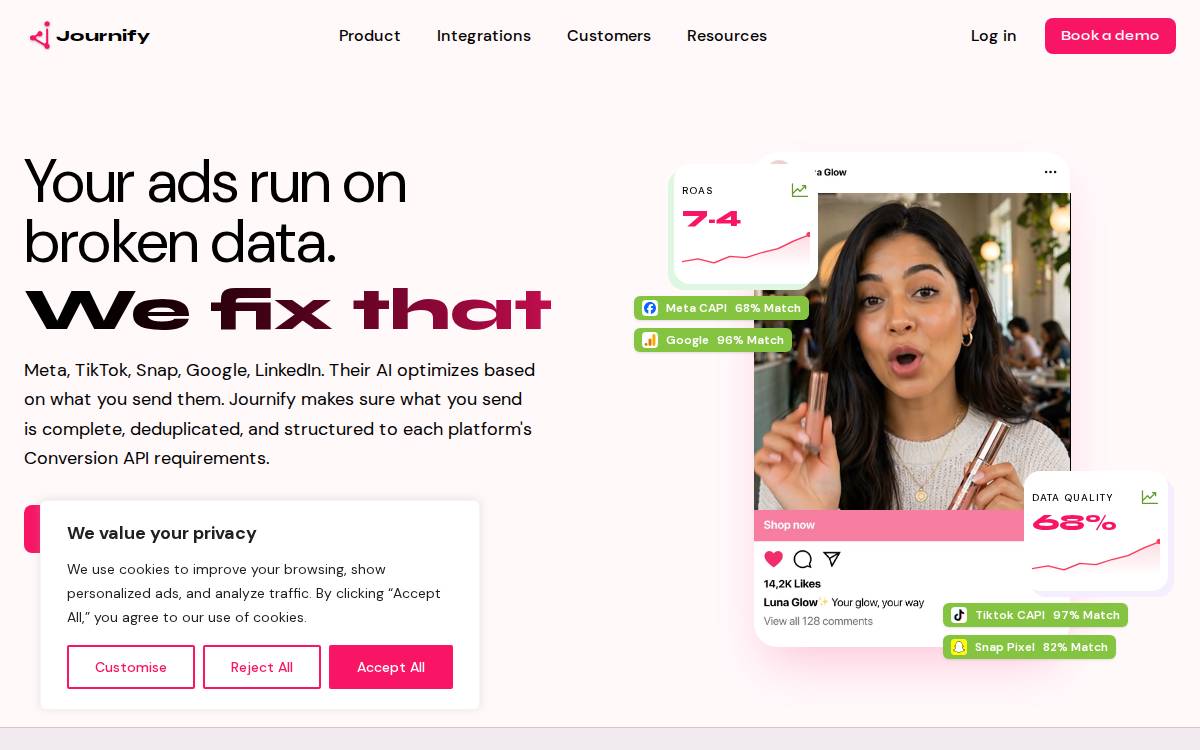 Journify website preview