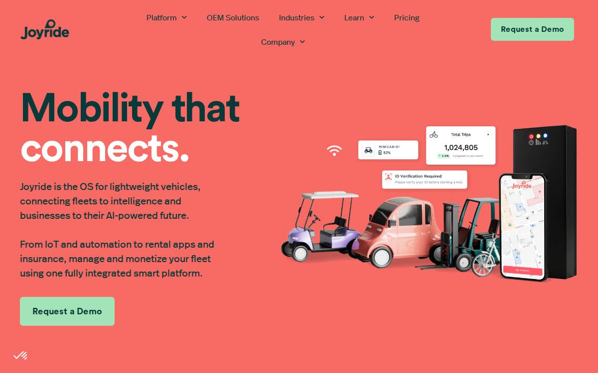 Joyride website preview