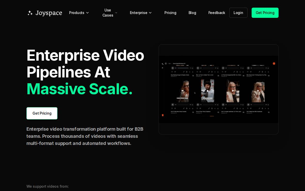 JoySpace AI website preview