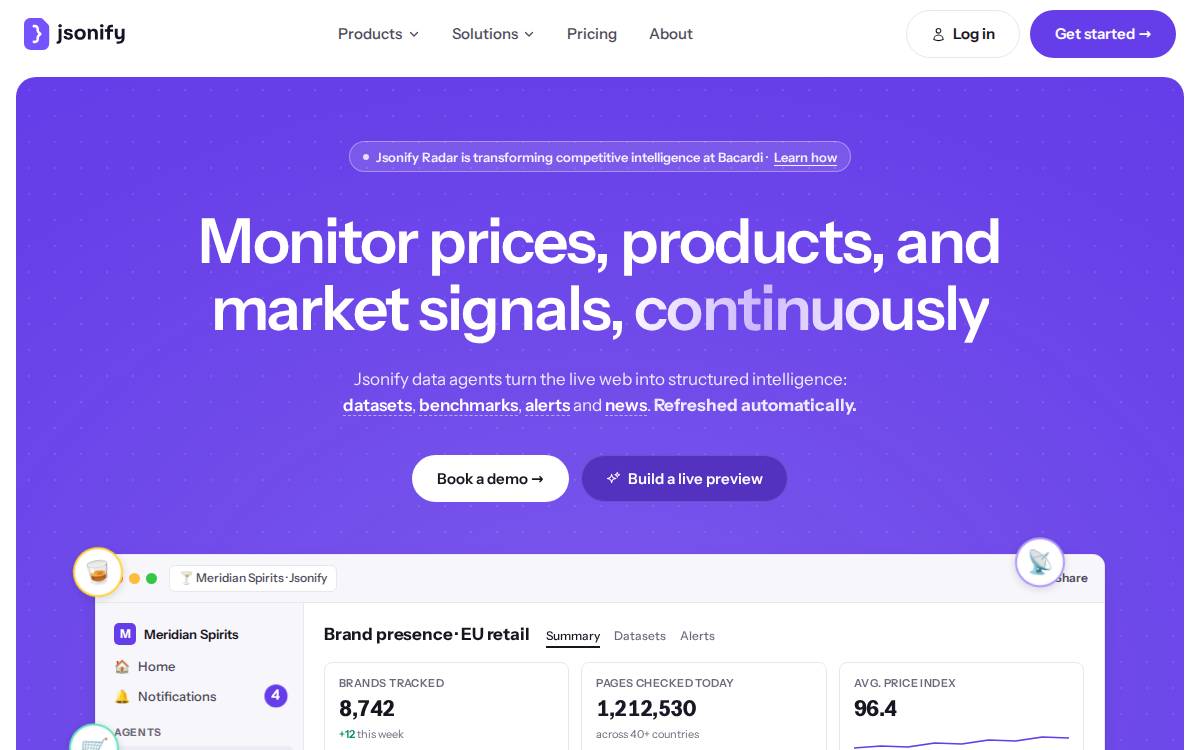 Jsonify website preview