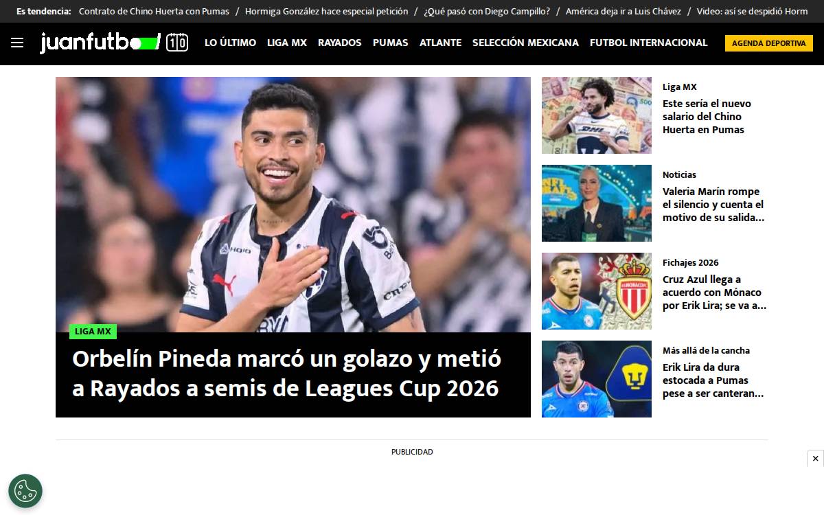 Juanfutbol website preview
