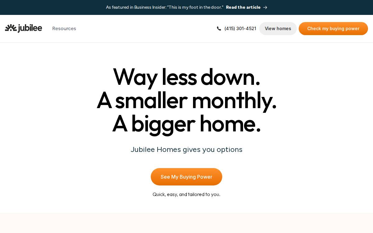 Jubileehomes website preview