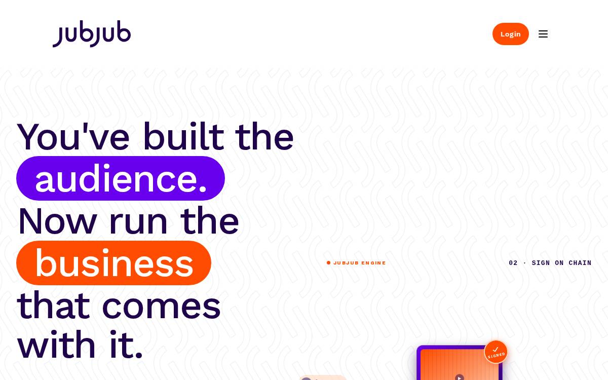 Jubjubapp website preview