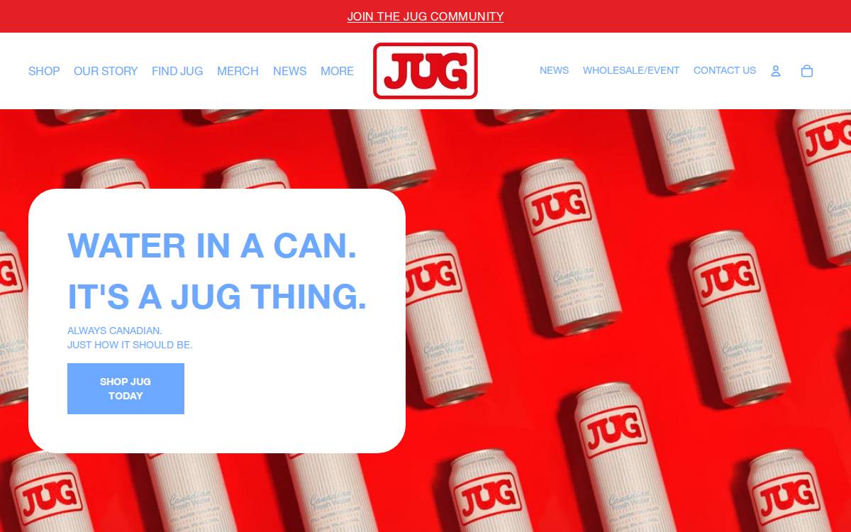 Jug website preview