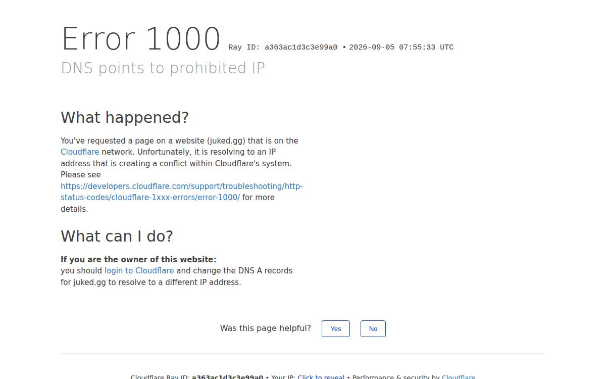 Juked website preview