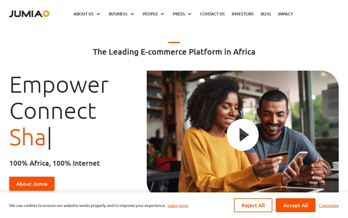 Jumia website preview