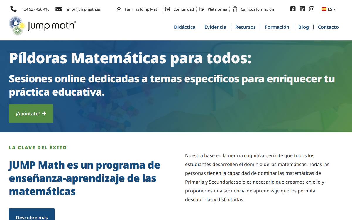 Jump Math website preview