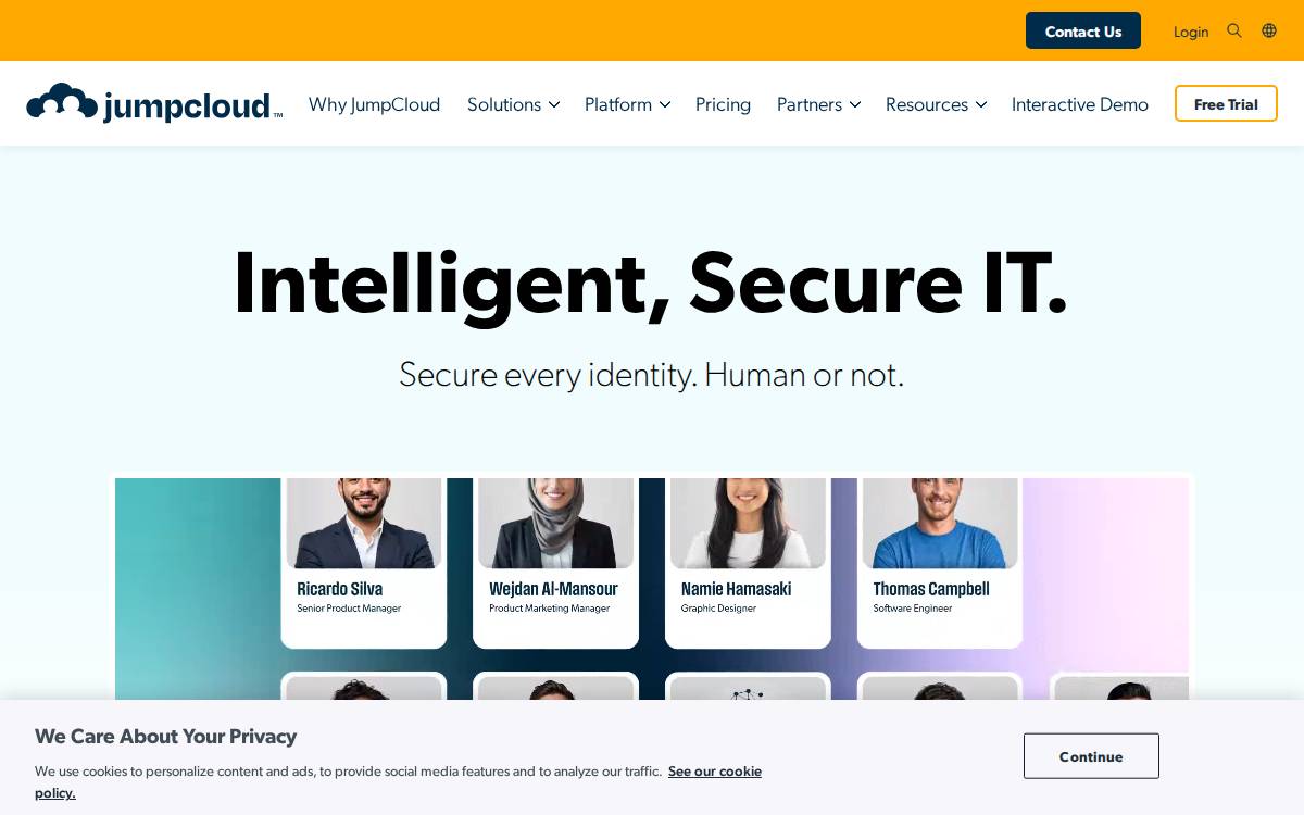 JumpCloud website preview