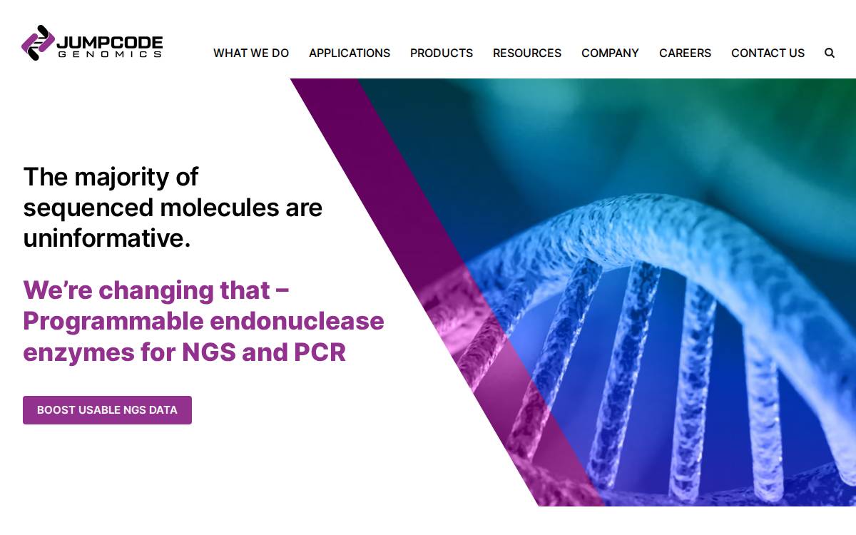 JUMPCODE Genomics website preview