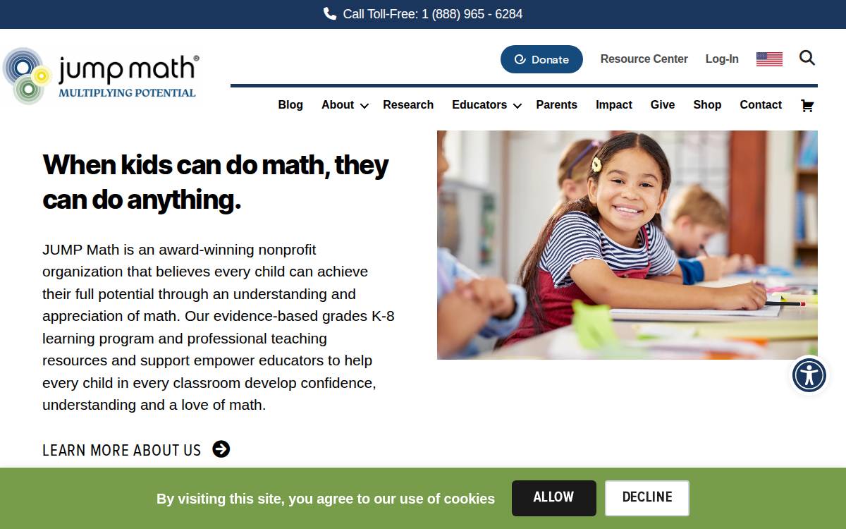 Jumpmath website preview
