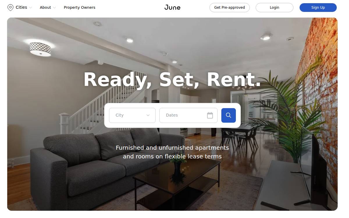 June Homes website preview