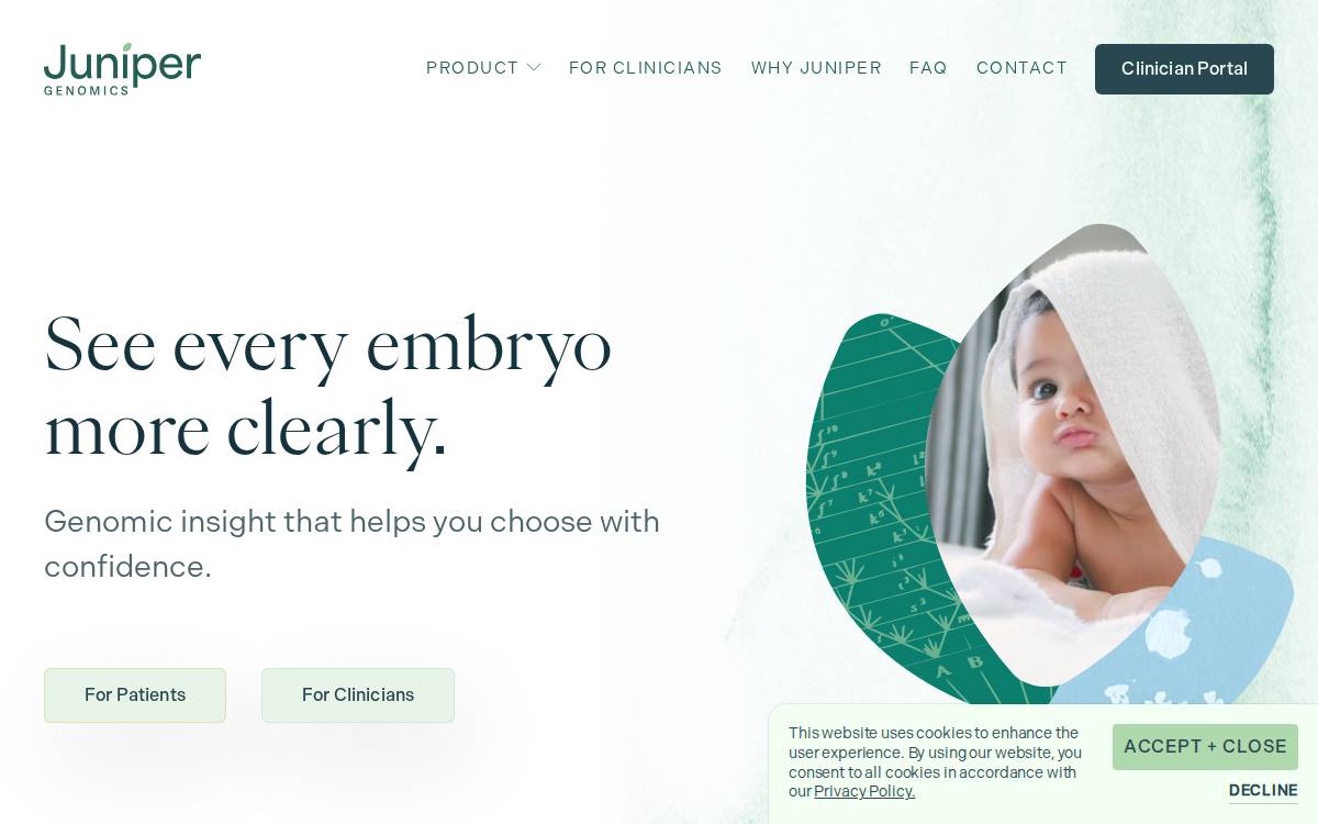 Juniper Genomics website preview