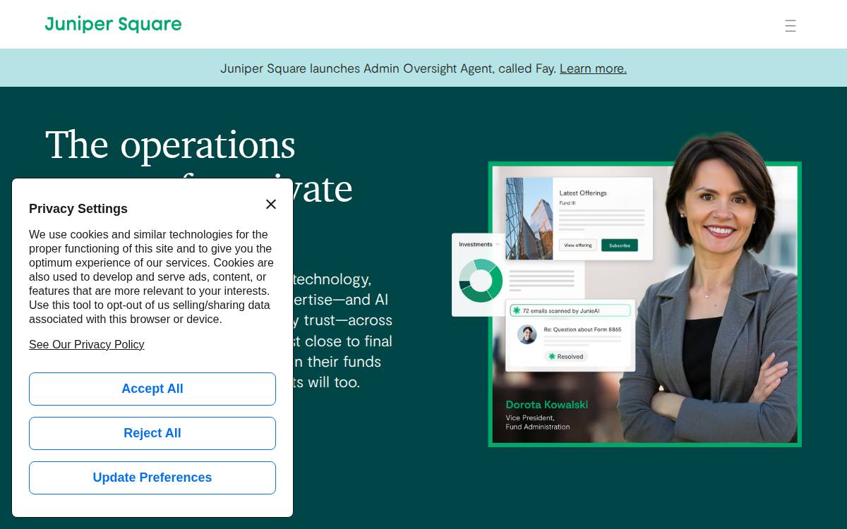 Juniper Square website preview