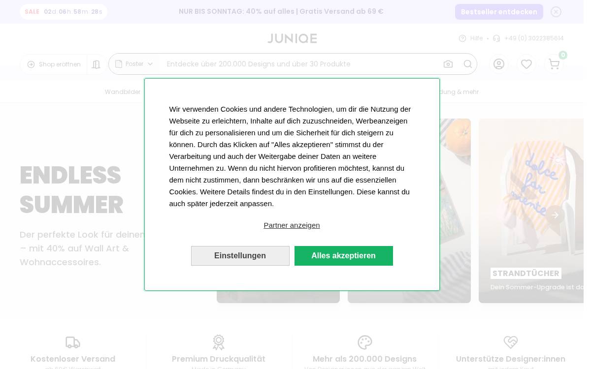 Juniqe website preview