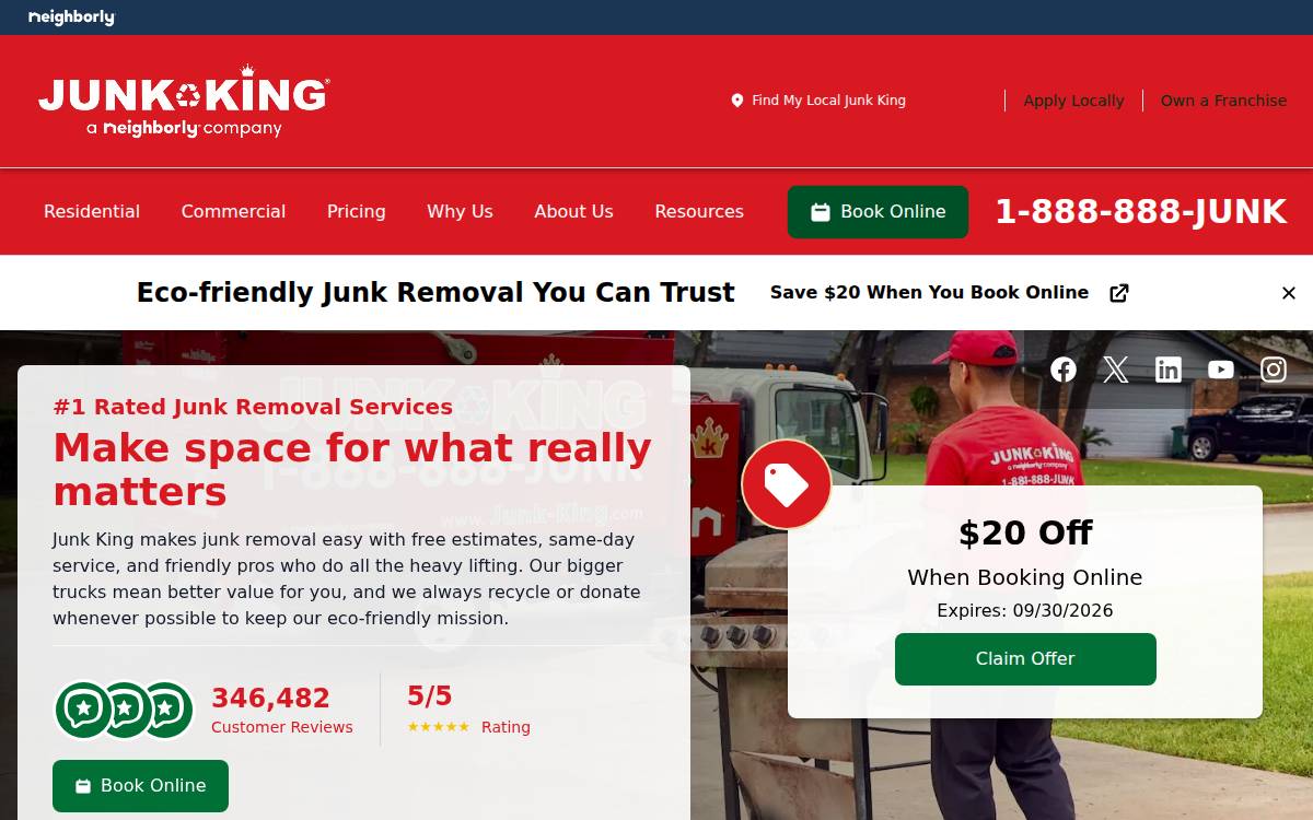 Junk King website preview
