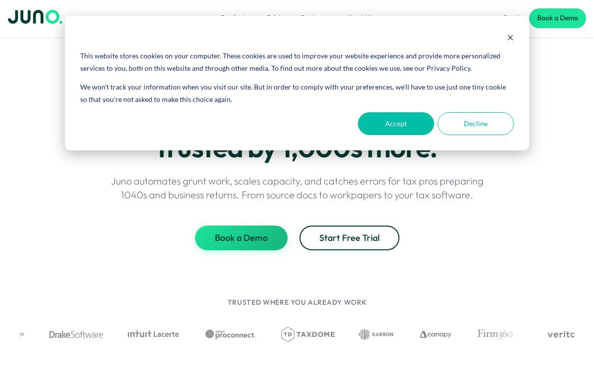 Juno website preview