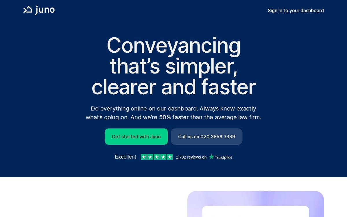 Juno website preview