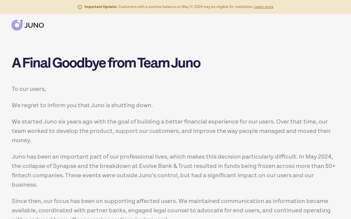 Juno website preview