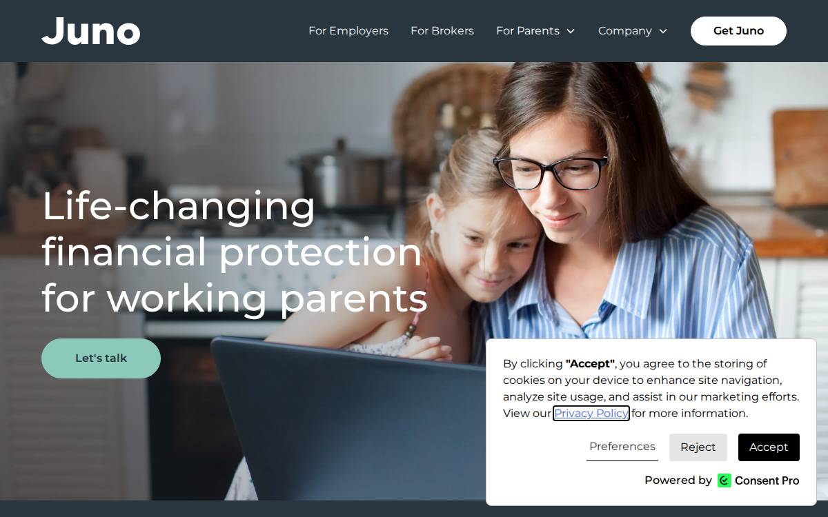 Juno Kids website preview
