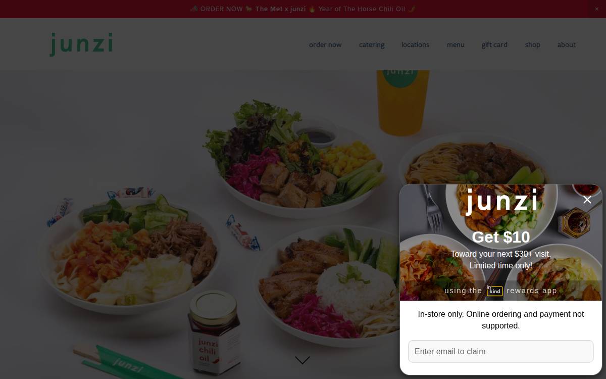 Junzi Kitchen website preview