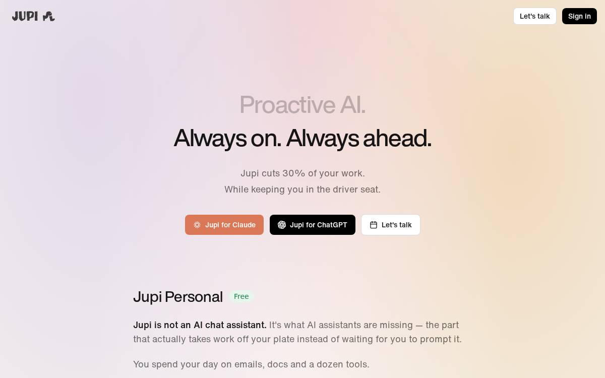 Jupi website preview