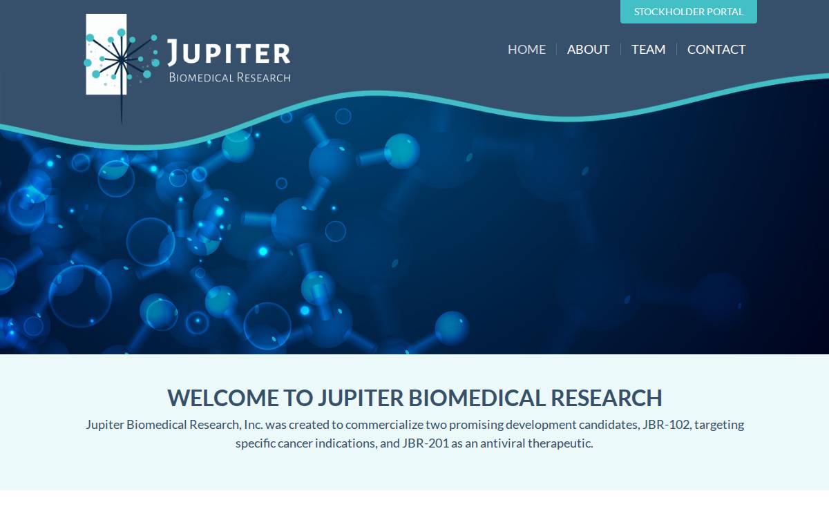 Jupiter Biomedical Research website preview
