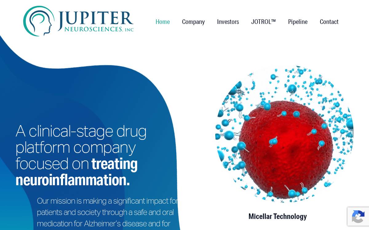 Jupiter Neurosciences, Inc. website preview