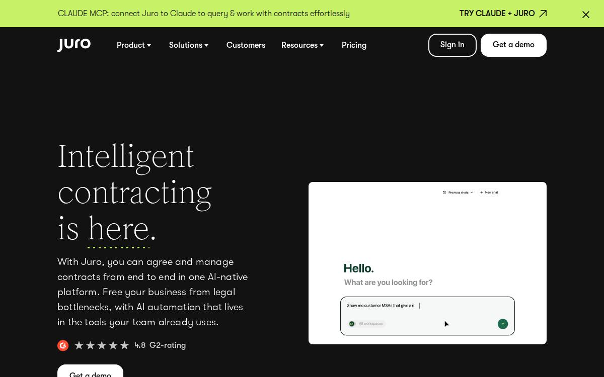 Juro website preview