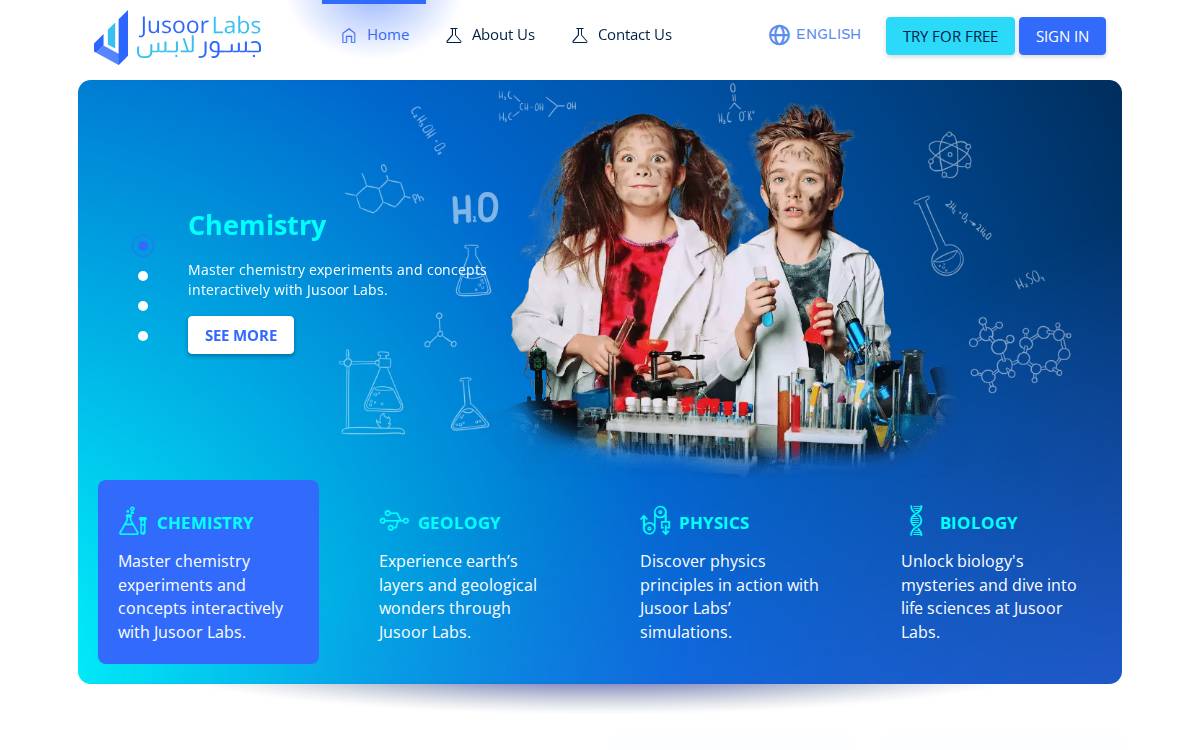 Jusoorlabs website preview