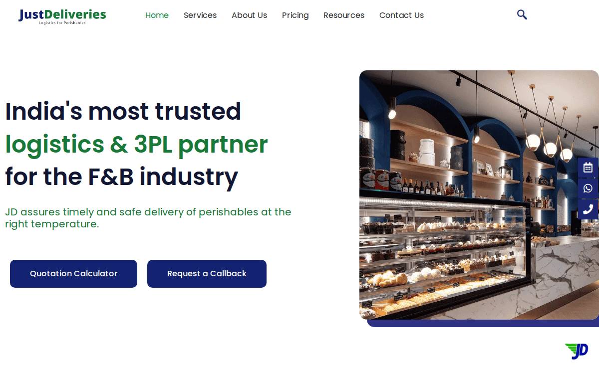 just deliveries website preview