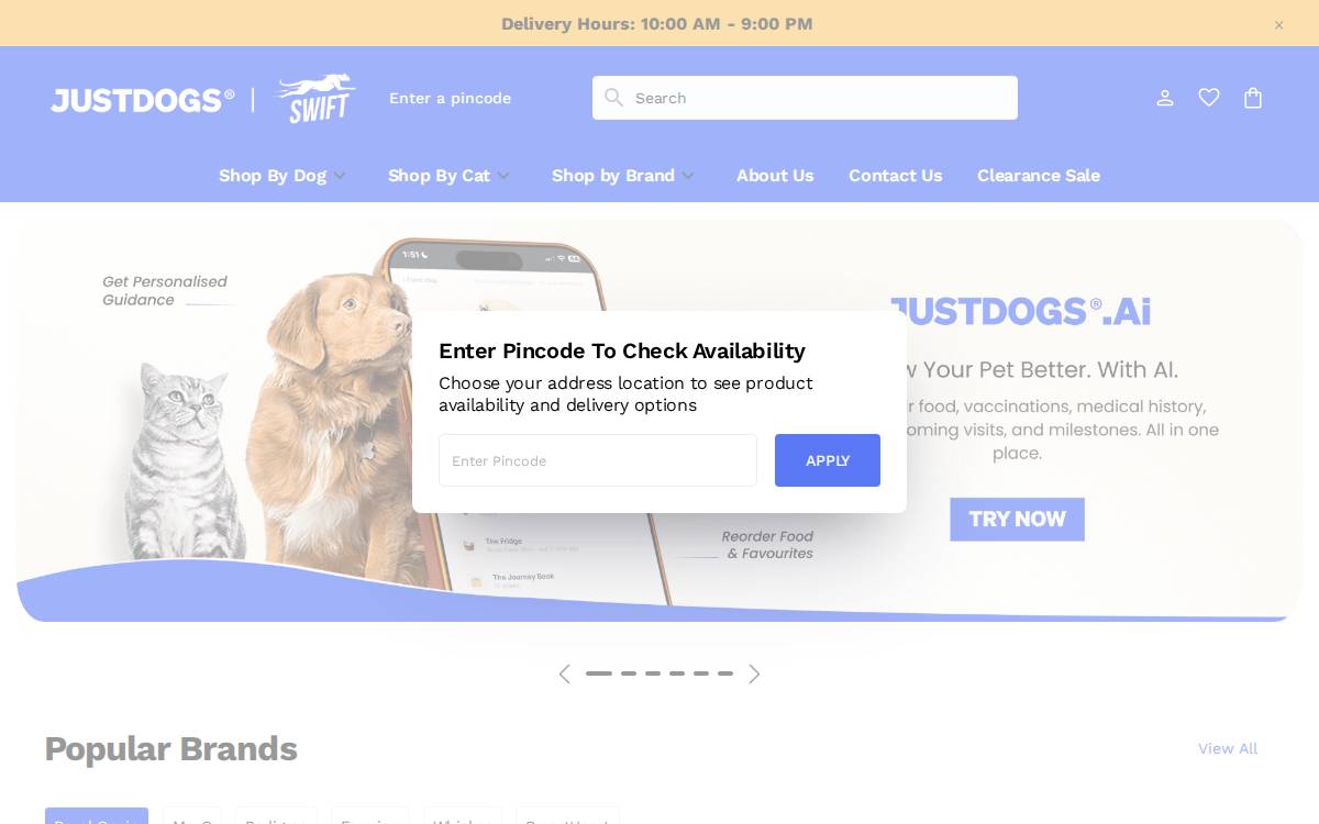 JustDogs website preview