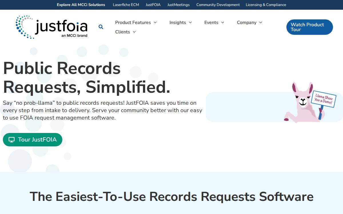Justfoia website preview