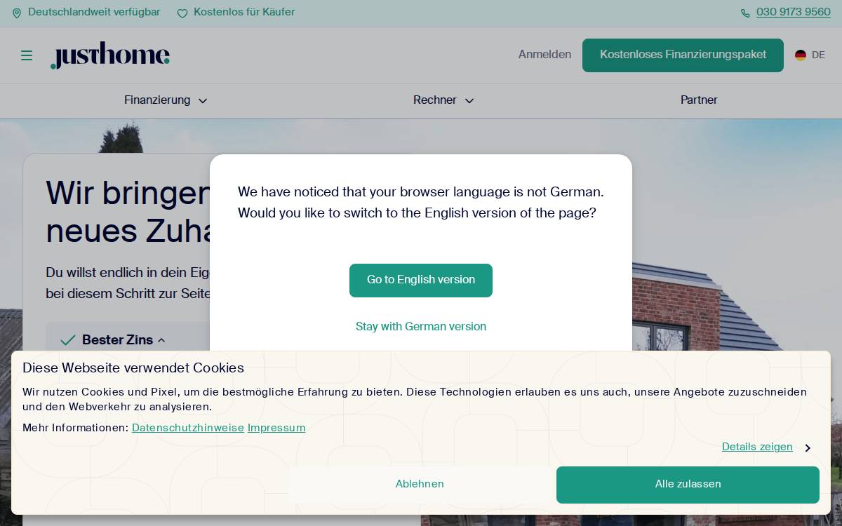 JustHome website preview