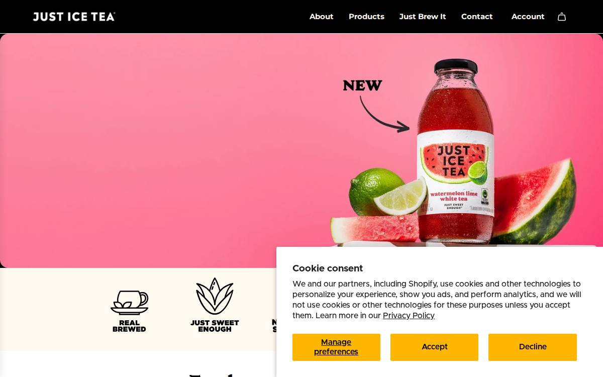 Just Ice Tea website preview
