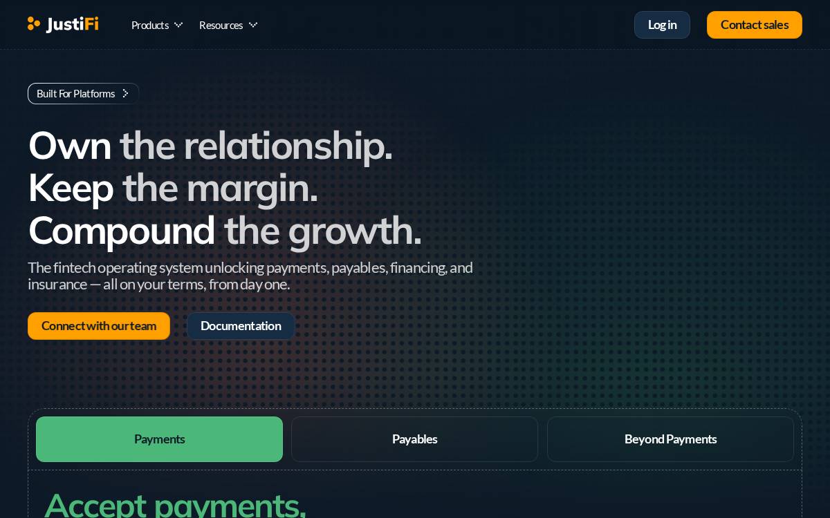Justifi website preview