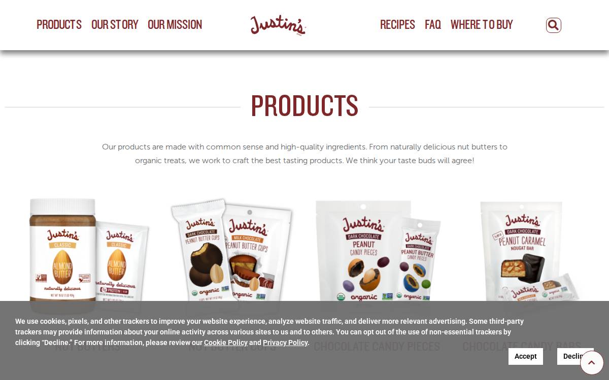 Justin's website preview