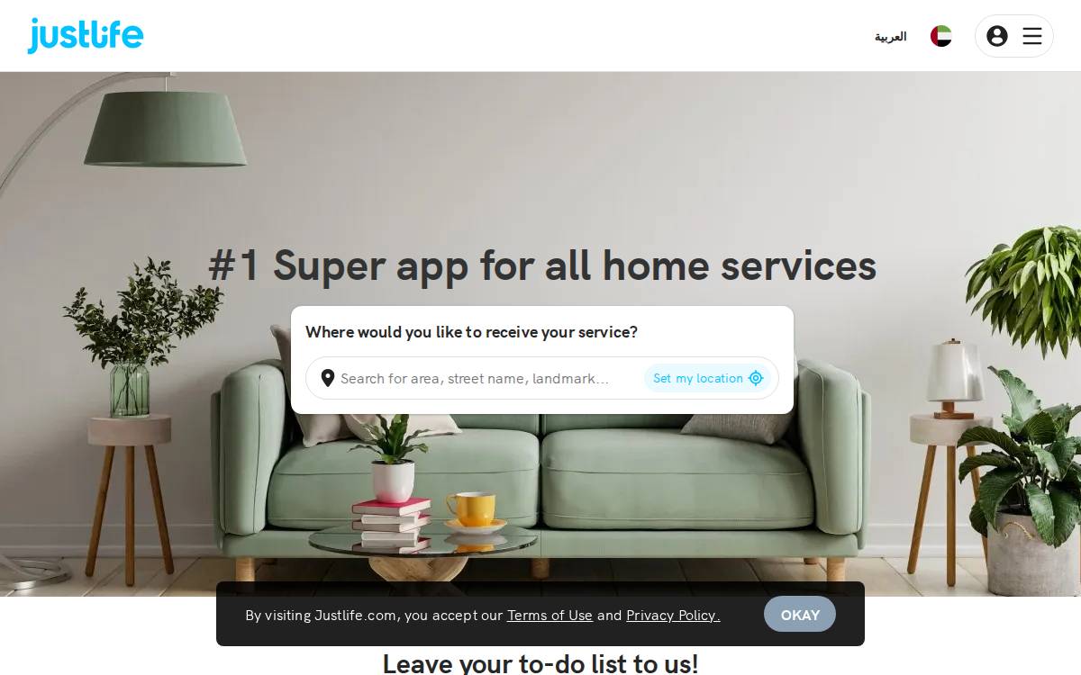 Justlife website preview