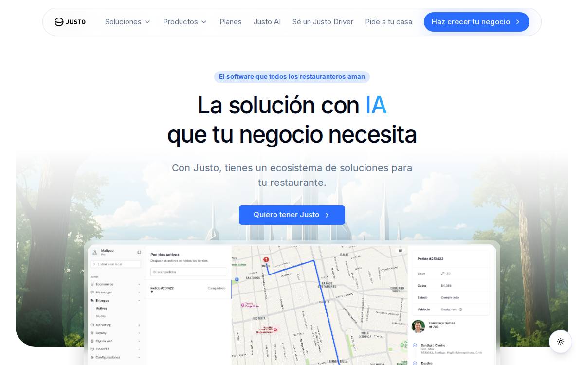 Justo website preview