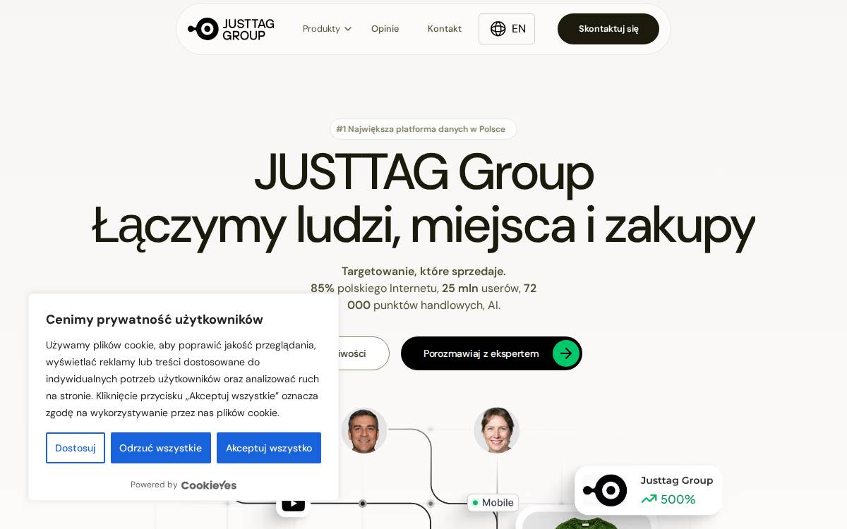 Justtag Group website preview