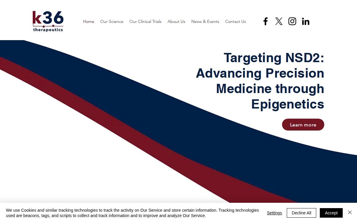 K36 Therapeutics website preview