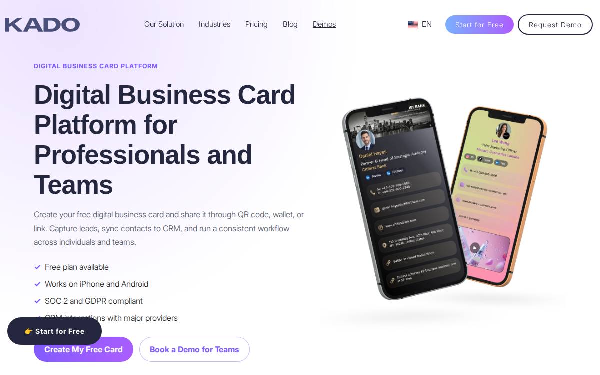 KADO Networks website preview
